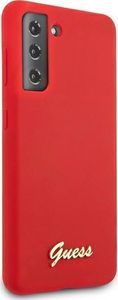 Guess Guess GUHCS21SLSLMGRE S21 G991 czerwony/red hardcase Silicone Script Metal Logo 4