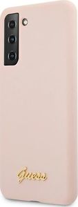 Guess Guess GUHCS21MLSLMGLP S21+ G996 różowy/pink hardcase Silicone Script Metal Logo 2