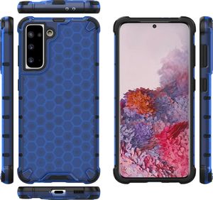 Hurtel Honeycomb etui pancerny pokrowiec z żelową ramką Samsung Galaxy S21 5G niebieski 12