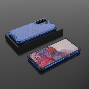 Hurtel Honeycomb etui pancerny pokrowiec z żelową ramką Samsung Galaxy S21 5G niebieski 13