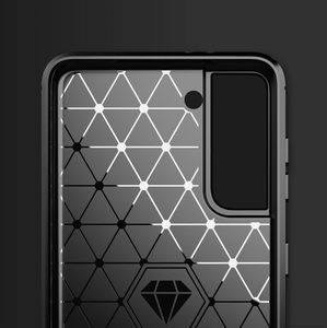 Hurtel Carbon Case elastyczne etui pokrowiec Samsung Galaxy S21 5G niebieski 2
