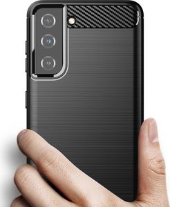 Hurtel Carbon Case elastyczne etui pokrowiec Samsung Galaxy S21 5G czarny 3