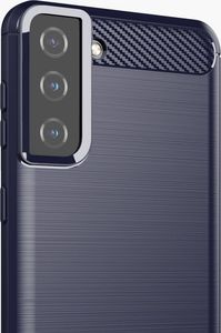 Hurtel Carbon Case elastyczne etui pokrowiec Samsung Galaxy S21+ 5G (S21 Plus 5G) niebieski 3
