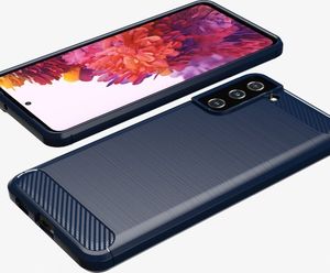 Hurtel Carbon Case elastyczne etui pokrowiec Samsung Galaxy S21+ 5G (S21 Plus 5G) niebieski 5