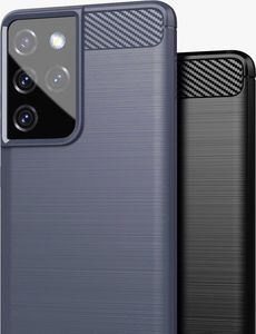 Hurtel Carbon Case elastyczne etui pokrowiec Samsung Galaxy S21 Ultra 5G czarny 9