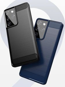 Hurtel Carbon Case elastyczne etui pokrowiec Samsung Galaxy S21 Ultra 5G niebieski 6