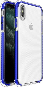 Hurtel Spring Armor żelowy elastyczny pancerny pokrowiec z kolorową ramką do iPhone XS Max niebieski 1