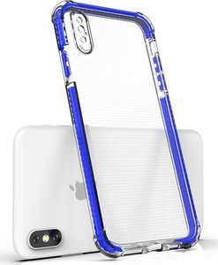 Hurtel Spring Armor żelowy elastyczny pancerny pokrowiec z kolorową ramką do iPhone XS Max niebieski 4