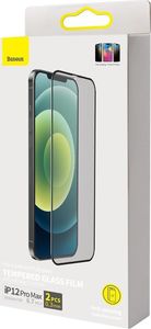 Baseus Baseus 2x szkło hartowane 0,3 mm Anti Spy z ramką na cały ekran iPhone 12 Pro Max (SGAPIPH67N-KT01) (case friendly) 5