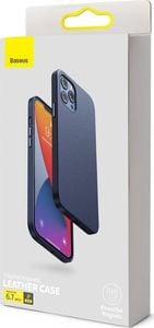 Baseus Baseus Magnetic Leather Case etui ze skóry ekologicznej z magnetycznym uchwytem iPhone 12 Pro Max niebieski (kompatybilny z MagSafe) 5