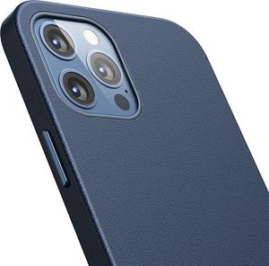 Baseus Baseus Magnetic Leather Case etui ze skóry ekologicznej z magnetycznym uchwytem iPhone 12 Pro Max niebieski (kompatybilny z MagSafe) 7