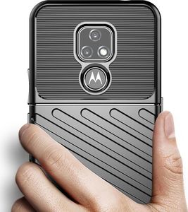 Hurtel Thunder Case elastyczne pancerne etui pokrowiec Motorola Moto E7 czarny 8