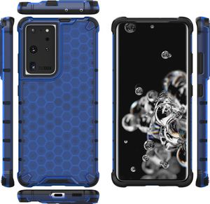 Hurtel Honeycomb etui pancerny pokrowiec z żelową ramką Samsung Galaxy S21 Ultra 5G niebieski 12