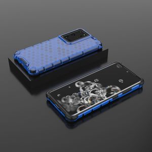 Hurtel Honeycomb etui pancerny pokrowiec z żelową ramką Samsung Galaxy S21 Ultra 5G niebieski 13