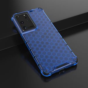 Hurtel Honeycomb etui pancerny pokrowiec z żelową ramką Samsung Galaxy S21 Ultra 5G niebieski 14