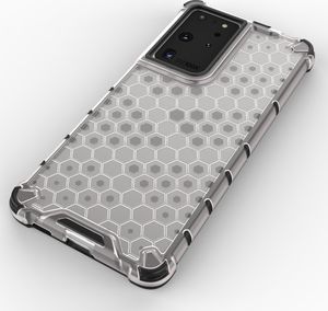 Hurtel Honeycomb etui pancerny pokrowiec z żelową ramką Samsung Galaxy S21 Ultra 5G niebieski 4