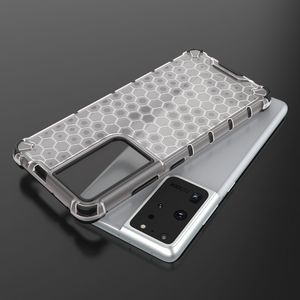 Hurtel Honeycomb etui pancerny pokrowiec z żelową ramką Samsung Galaxy S21 Ultra 5G niebieski 8