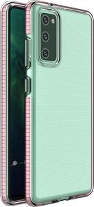 Hurtel Spring Case pokrowiec żelowe etui z kolorową ramką do Samsung Galaxy S21 Ultra 5G różowy 1