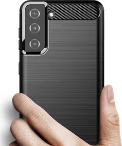 Hurtel Carbon Case elastyczne etui pokrowiec Samsung Galaxy S21+ 5G (S21 Plus 5G) czarny 3