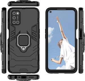 Hurtel Ring Armor pancerne hybrydowe etui pokrowiec + magnetyczny uchwyt Oppo A72 / A52 czarny 6
