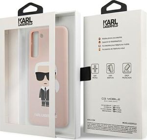 Karl Lagerfeld Karl Lagerfeld KLHCS21MSLFKPI S21+ G996 hardcase jasnoróżowy/pink Silicone Iconic 8