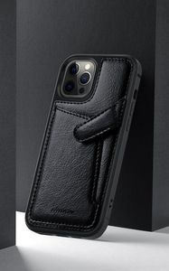 Nillkin Nillkin Aoge Leather Case elastyczne pancerne etui z prawdziwej skóry z kieszonką iPhone 12 Pro Max czarny 13