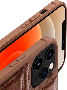 Nillkin Nillkin Aoge Leather Case elastyczne pancerne etui z prawdziwej skóry z kieszonką iPhone 12 mini brązowy 8