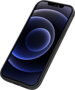 Nillkin Nillkin Aoge Leather Case elastyczne pancerne etui z prawdziwej skóry z kieszonką iPhone 12 Pro / iPhone 12 czarny 2