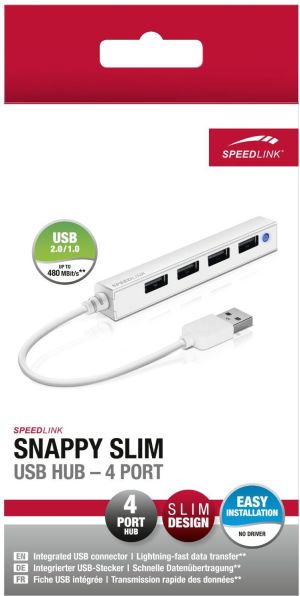 HUB USB Speedlink Snappy Slim 4x USB-A 2.0 (SL-140000-WE) 2