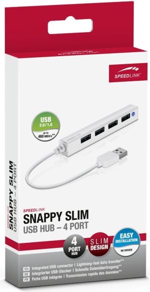 HUB USB Speedlink Snappy Slim 4x USB-A 2.0 (SL-140000-WE) 3