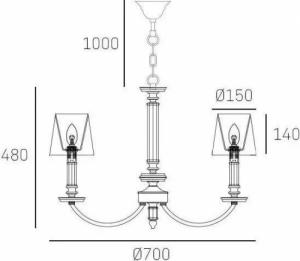 Lampa wisząca Cosmo Light Lampa wisząca SIENA (P06308WH NI) Cosmo Light - żyrandol 3