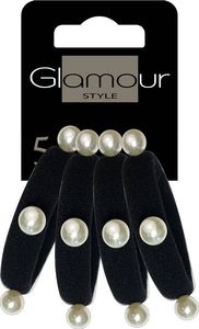 Glamour Glamour gumki Do Włosów Czarne Z Perełkami 4szt 1