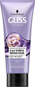 Gliss Kur GLISS_Blonde Hair Perfector 2-in-1 Purple Repair Mask maska do naturalnych, farbowanych lub rozjaśnianych blond włosów 200ml 1
