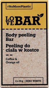 Love Bar Body peeling bar do ciała w kostce kawa pomarańczowy Olejek 2x30g 1