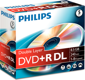 Philips DVD-R DL 8.5 GB 8x 5 sztuk (DR8S8J05C/00) 1