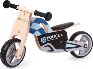 Ecotoys Drewniany rowerek biegowy balansowy Motor Policja 1