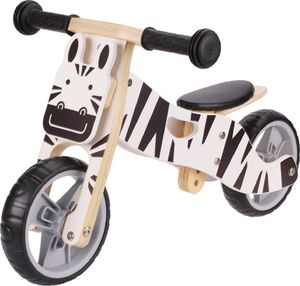 Ecotoys Drewniany rowerek rower trójkołowy 2w1 balansowy - ZEBRA 1