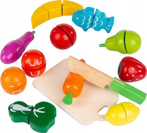 Ecotoys Drewniane owoce warzywa jedzenie do krojenia 13szt (1099) 1