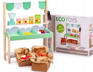 Ecotoys Sklep stragan drewniany + 37 dodatków (986) 1