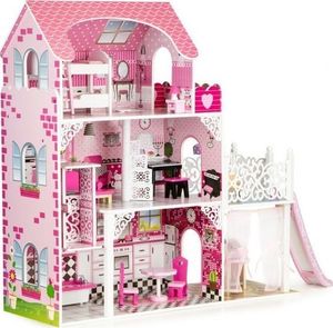 Ecotoys Drewniany domek dla lalek z windą xxl zjeżdżalnia (1358) 4