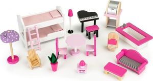 Ecotoys Drewniany domek dla lalek z windą xxl zjeżdżalnia (1358) 5