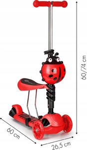 Hulajnoga Ecotoys Biedronka Czerwona (1386) 6