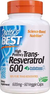 DOCTORS BEST Doctor's Best - Trans-Resweratrol 600, 600mg, 60 vkaps 1