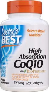 DOCTORS BEST Doctor's Best - High Absorption CoQ10 + BioPerine, 100mg, 120 kapsułek miękkich 1