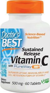 DOCTORS BEST Doctor's Best - Witamina C o Przedłużonym Uwalnianiu + PureWay-C, 500 mg, 60 tabletek 1