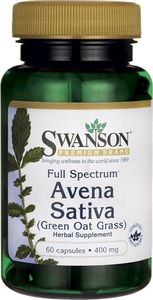 Swanson Swanson - Avena Sativa (Owies Prawdziwy), 400mg, 60 kapsułek 1