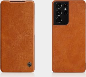 Nillkin Nillkin Qin skórzana kabura etui Samsung Galaxy S21 Ultra 5G brązowy 11