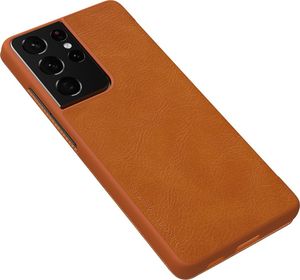 Nillkin Nillkin Qin skórzana kabura etui Samsung Galaxy S21 Ultra 5G brązowy 4