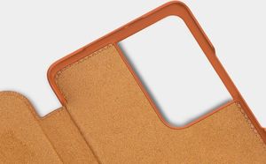 Nillkin Nillkin Qin skórzana kabura etui Samsung Galaxy S21 Ultra 5G brązowy 7