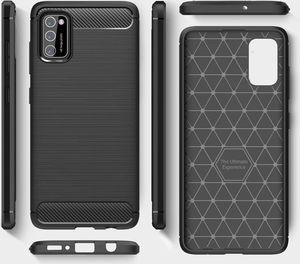 Hurtel Carbon Case elastyczne etui pokrowiec Oppo A92 / A72 / A52 czarny 2